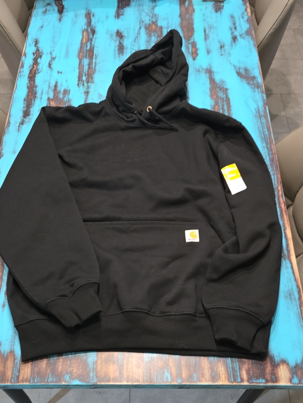 Carhartt Men’s Black Crewneck Hoodie with Logo Patch